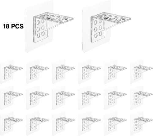 Clear adhesive shelf support